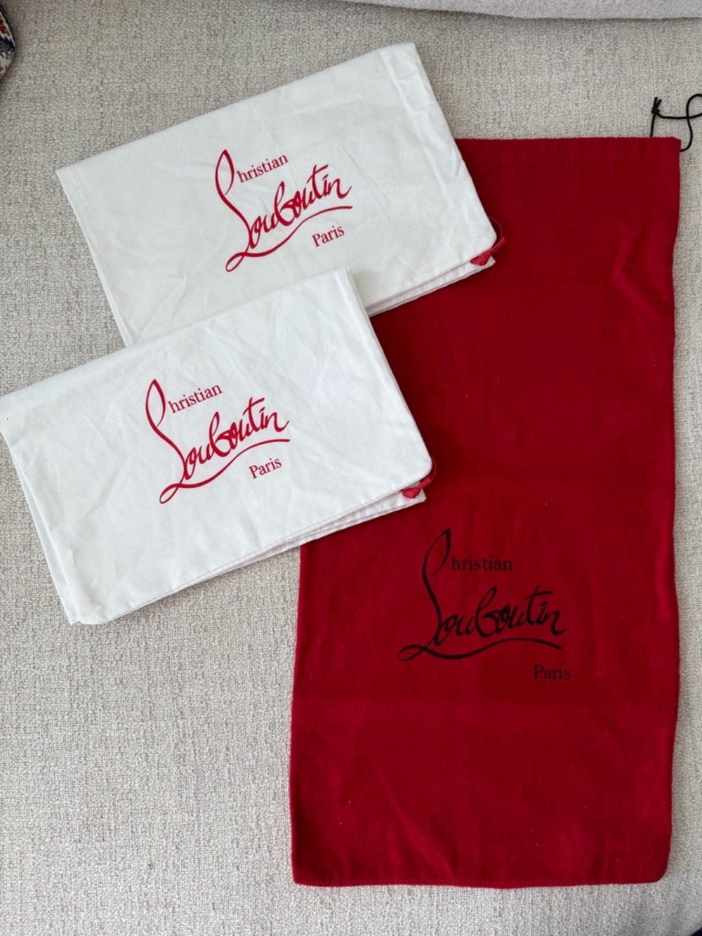 Christian Louboutin three-piece dust bag set